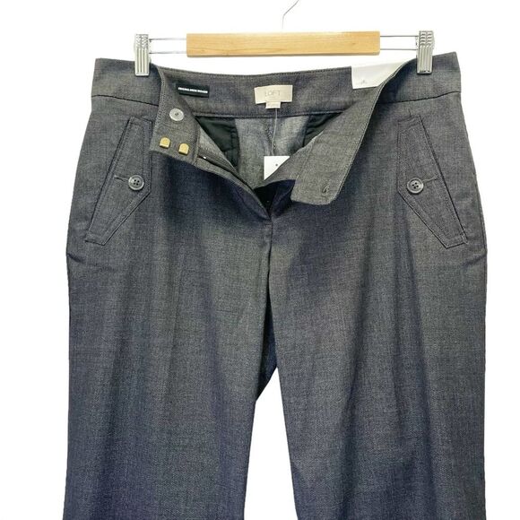 NWT LOFT Tweed Dress Pants Brown Gray Stretch Tweed Retro Trousers Size 10 NEW - Picture 7 of 13
